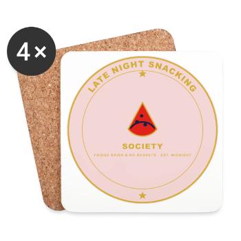 Mitternachts Snack Gesellschaft Pink - Untersetzer (4er-Set) - Weiß - Vorne
