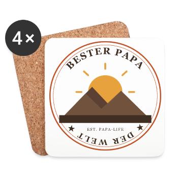 Papas Bergsonne Emblem - Untersetzer (4er-Set) - Weiß - Vorne
