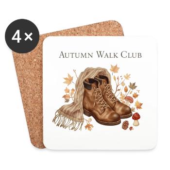 Autumn Walk Club Autumn Hiking - Coasters (set of 4) - white - Front