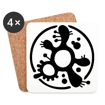 Protozoan Fragment Logo (Black) - Coasters (set of 4) - white - Front
