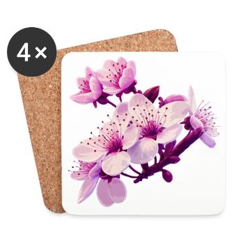 Pink Blossom - Untersetzer (4er-Set) - Weiß - Vorne