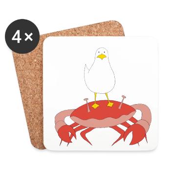 Crabb-n-Gull 2 - Untersetzer (4er-Set) - Weiß - Vorne