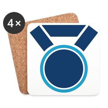Auszeichnungsmedaillen-Abzeichen-Symbol für Premium-Erfolg - Untersetzer (4er-Set) - Weiß - Vorne
