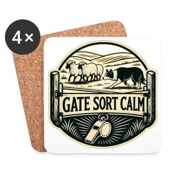 GATE SORT CALM Hund - Untersetzer (4er-Set) - Weiß - Vorne