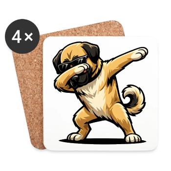Dabbing Kangal im Comic Stil - Untersetzer (4er-Set) - Weiß - Vorne