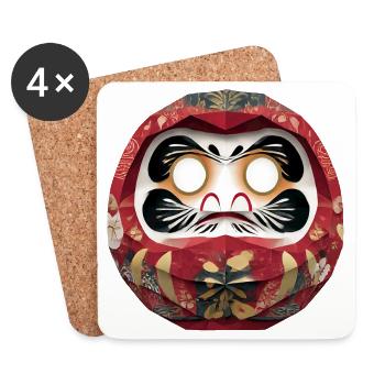 Blumenkreis-Daruma im Feststil Daruma Origami - Untersetzer (4er-Set) - Weiß - Vorne
