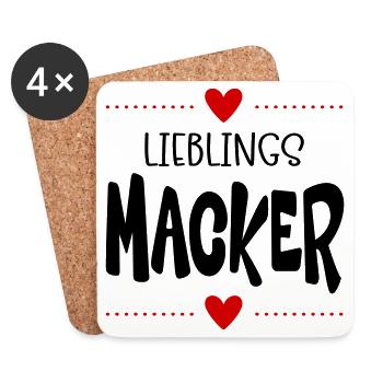 Macker Liebling - Untersetzer (4er-Set) - Weiß - Vorne