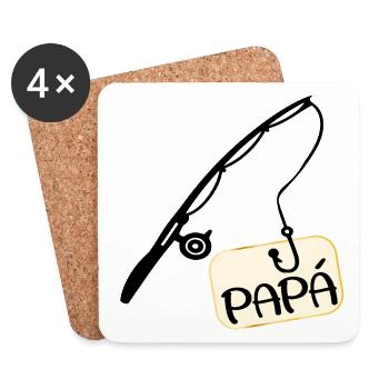 Spanischer Fischer, Papa - Untersetzer (4er-Set) - Weiß - Vorne