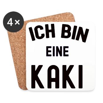 ICH BIN EINE KAKI Karneval Kostüm Kakipflaume Kaki - Untersetzer (4er-Set) - Weiß - Vorne