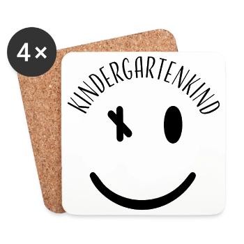 Kindergartenkind – Lustiges Kindergarten Design - Untersetzer (4er-Set) - Weiß - Vorne