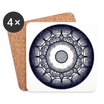 Sapphire Mandala - Untersetzer (4er-Set) - Weiß - Vorne