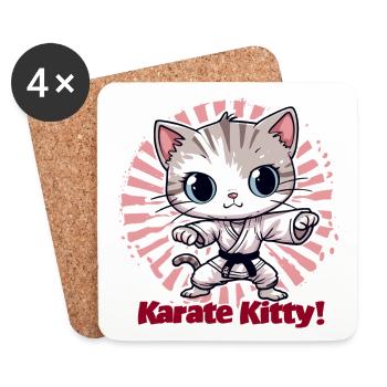 Karate Kitty - Coasters (set of 4) - white - Front