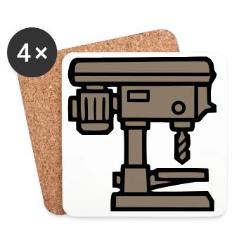 Stand Drill Tool Icon - Coasters (set of 4) - white - Front