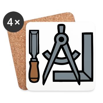 Tischler Werkzeuge Grafik - Untersetzer (4er-Set) - Weiß - Vorne