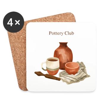 Club de poterie Töpfern Keramik Cozy - Dessous de verre (lot de 4) - blanc - Devant