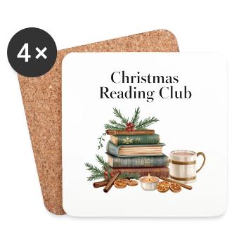 Christmas Reading Club Books Christmas - Coasters (set of 4) - white - Front