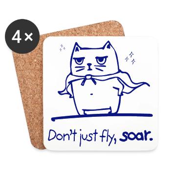 Dont Just Fly Soar Superkatze Motivation Geschenk - Untersetzer (4er-Set) - Weiß - Vorne