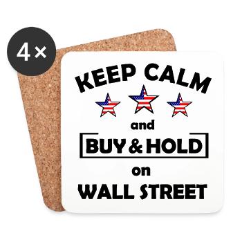 Three stars with US flag Wall Street - Coasters (set of 4) - white - Front