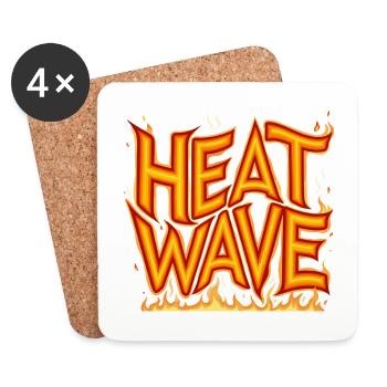 Flaming Heat Wave - Coasters (set of 4) - white - Front