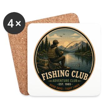 Angelclub Vintage Abenteuergrafik - Untersetzer (4er-Set) - Weiß - Vorne