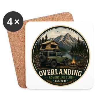 Overlanding Vintage Adventure Graphic - Coasters (set of 4) - white - Front
