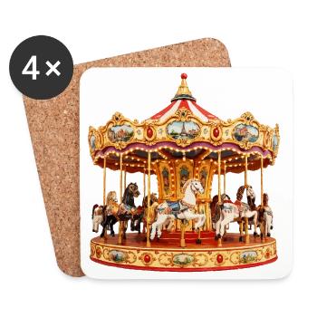 Prächtiges Karussell auf dem Jahrmarkt - Untersetzer (4er-Set) - Weiß - Vorne