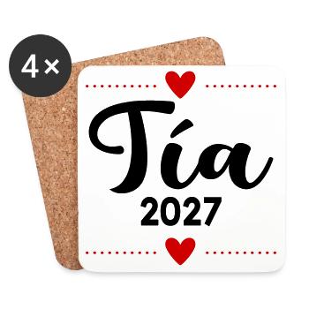 Spanische Tante 2027 - Untersetzer (4er-Set) - Weiß - Vorne