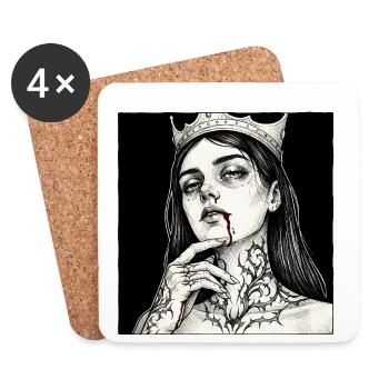 Königin der Nächte Tattoo - Untersetzer (4er-Set) - Weiß - Vorne