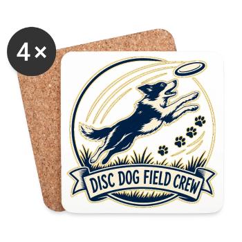 DISC DOG FIELD CREW Hund - Untersetzer (4er-Set) - Weiß - Vorne