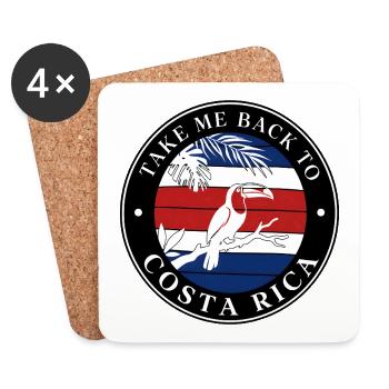 Take Me Back to Costa Rica Tukan - Untersetzer (4er-Set) - Weiß - Vorne