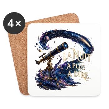 Nuit Cosmique et Télescope - Dessous de verre (lot de 4) - blanc - Devant
