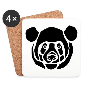panda_black - Untersetzer (4er-Set) - Weiß - Vorne