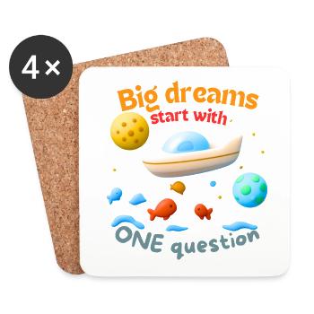 Big dreams start with ONE question - Untersetzer (4er-Set) - Weiß - Vorne