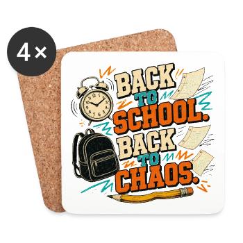 Back to School – Back to Chaos - Untersetzer (4er-Set) - Weiß - Vorne