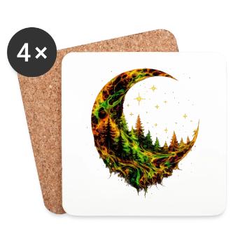 Moon Forest - Untersetzer (4er-Set) - Weiß - Vorne