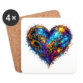 Celestial Heart  - Coasters (set of 4) - white - Front