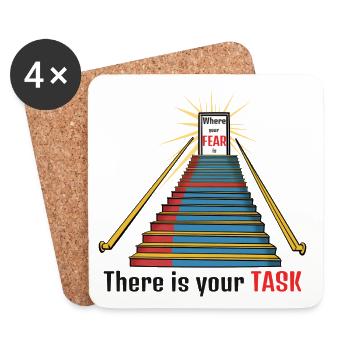 Where Your Fear Is. There Is Your Task - Untersetzer (4er-Set) - Weiß - Vorne