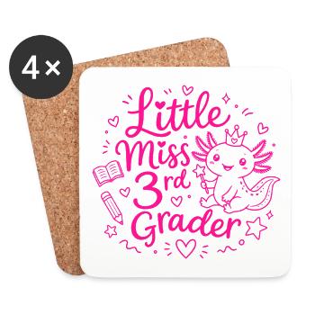 Little Miss 3rd Grader – Cute Axolotl - Coasters (set of 4) - white - Front