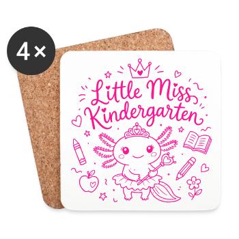 Little Miss Kindergarten - Cute Axolotl - Coasters (set of 4) - white - Front