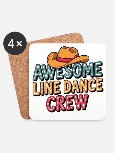 Line Dance Crew - Coasters (set of 4) - white