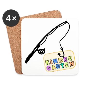 Kindergartenkind Kindergarten Angeln - Untersetzer (4er-Set) - Weiß - Vorne