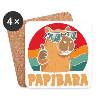 Life is Better with Capybaras - Süßes Nagetier - Untersetzer (4er-Set) - Weiß - Vorne