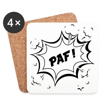Paf ! - Dessous de verre (lot de 4) - blanc - Devant