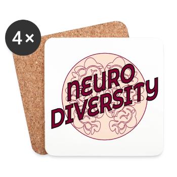 Gehirnneurodiversität - Untersetzer (4er-Set) - Weiß - Vorne