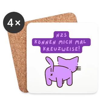 NZS können mich mal kreuzweise! - Untersetzer (4er-Set) - Weiß - Vorne