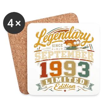 Legendär seit September 1993 Vintage Gift - Untersetzer (4er-Set) - Weiß - Vorne