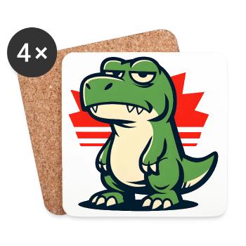 Chill Dinosaur Mood Grumpy - Coasters (set of 4) - white - Front