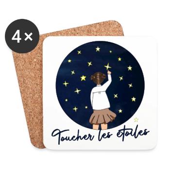 Toucher les etoiles - Citation Inspiration Reve - Dessous de verre (lot de 4) - blanc - Devant
