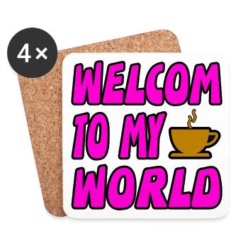 Kaffee - Untersetzer (4er-Set) - Weiß - Vorne