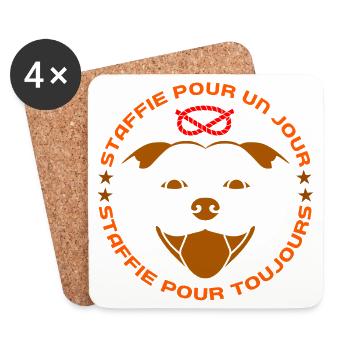 Staffie pour toujours - 025 - Dessous de verre (lot de 4) - blanc - Devant